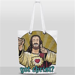 Buddy Christ Full Print Rope Handle Tote (small) by Valentinaart