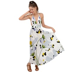 Tree Poppies  Backless Maxi Beach Dress by Sobalvarro