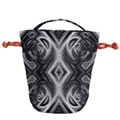 Black And White Drawstring Bucket Bag by Dazzleway