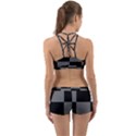 Black Gingham Check Pattern Back Web Gym Set View2