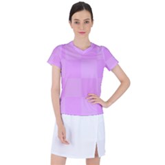 Pink Gingham Check Squares Women s Sports Top by yoursparklingshop