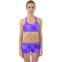 Purple Gingham Check Squares Pattern Back Web Gym Set by yoursparklingshop