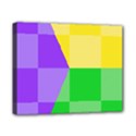 Purple Yellow Green Check Squares Pattern Mardi Gras Canvas 10  x 8  (Stretched) View1