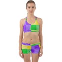 Purple Yellow Green Check Squares Pattern Mardi Gras Back Web Gym Set View1