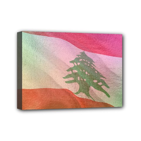 Lebanon Mini Canvas 7  X 5  (stretched) by AwesomeFlags
