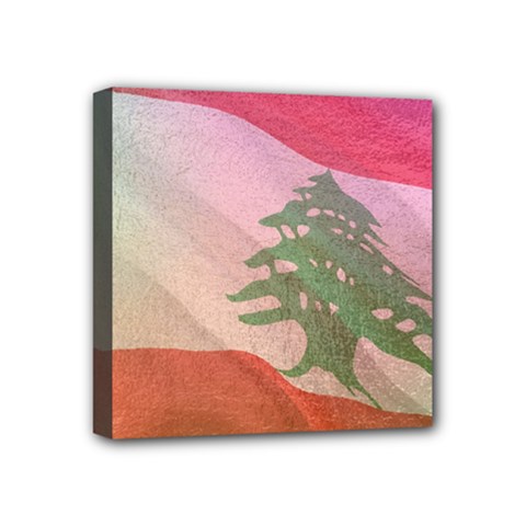 Lebanon Mini Canvas 4  X 4  (stretched) by AwesomeFlags