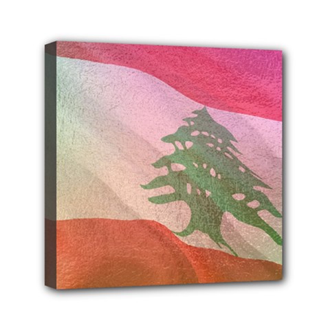 Lebanon Mini Canvas 6  X 6  (stretched) by AwesomeFlags