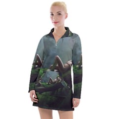 Wooden Child Resting On A Tree From Fonebook Women s Long Sleeve Casual Dress by 2853937