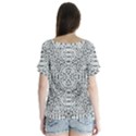 Dots Motif Geometric Print Design V-Neck Flutter Sleeve Top View2