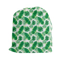 Tropical Leaf Pattern Drawstring Pouch (2xl) by Dutashop