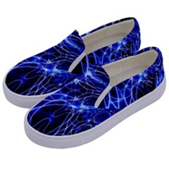 Lines Flash Light Mystical Fantasy Kids  Canvas Slip Ons by Dutashop
