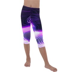 Illustration Scene Blue Kids  Lightweight Velour Capri Leggings  by Dutashop