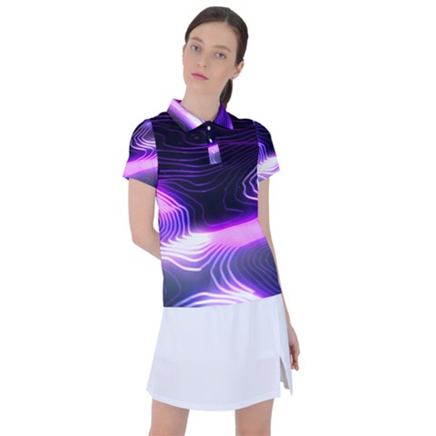 Illustration Scene Blue Women s Polo Tee by Dutashop