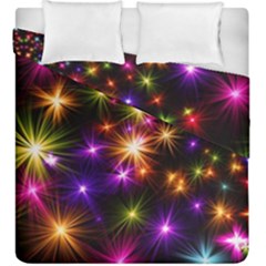 Star Colorful Christmas Abstract Duvet Cover Double Side (king Size) by Dutashop