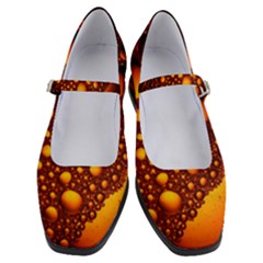 Bubbles Abstract Art Gold Golden Women s Mary Jane Shoes by Dutashop