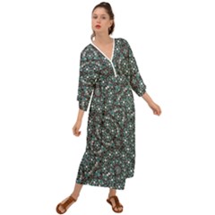 Intricate Texture Ornate Camouflage Pattern Grecian Style  Maxi Dress by dflcprintsclothing