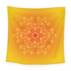 Fractal Yellow Orange Square Tapestry (large) by Dutashop
