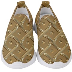 Gold Background Modern Kids  Slip On Sneakers by Dutashop
