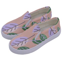 Leaf Pink Kids  Canvas Slip Ons by Dutashop