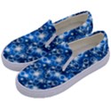 Star Hexagon Deep Blue Light Kids  Canvas Slip Ons View2