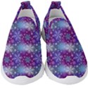 Snow Blue Purple Tulip Kids  Slip On Sneakers View1
