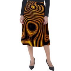 Wave Abstract Lines Classic Velour Midi Skirt  by Dutashop