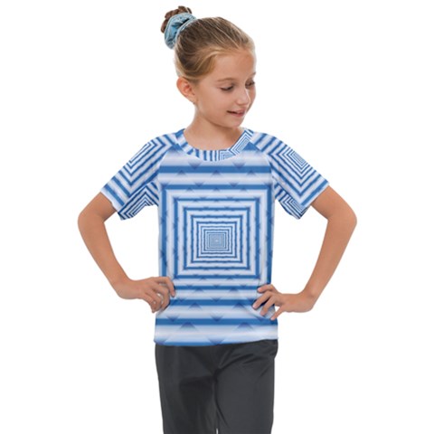 Metallic Blue Shiny Reflective Kids  Mesh Piece Tee by Dutashop
