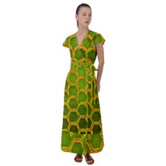 Hexagon Windows Flutter Sleeve Maxi Dress by essentialimage365
