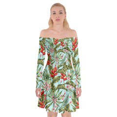 Spring Flora Off Shoulder Skater Dress by goljakoff