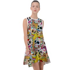 Sugar Skulls Frill Swing Dress by ExtraAwesomeSauce