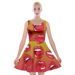Hot Lips Velvet Skater Dress by ExtraAwesomeSauce