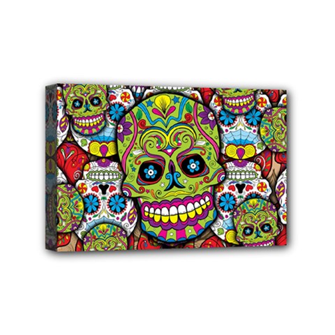 Sugar Skulls Mini Canvas 6  X 4  (stretched) by ExtraAwesomeSauce