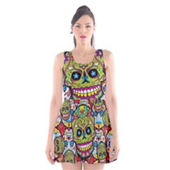 Sugar Skulls Scoop Neck Skater Dress by ExtraAwesomeSauce