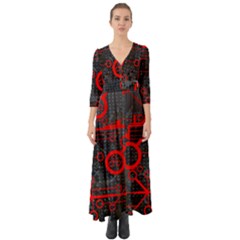 Tech - Red Button Up Boho Maxi Dress by ExtraAwesomeSauce
