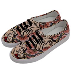 White Tiger Men s Classic Low Top Sneakers by ExtraAwesomeSauce