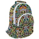 Sugar Skulls Pattern Rounded Multi Pocket Backpack View2