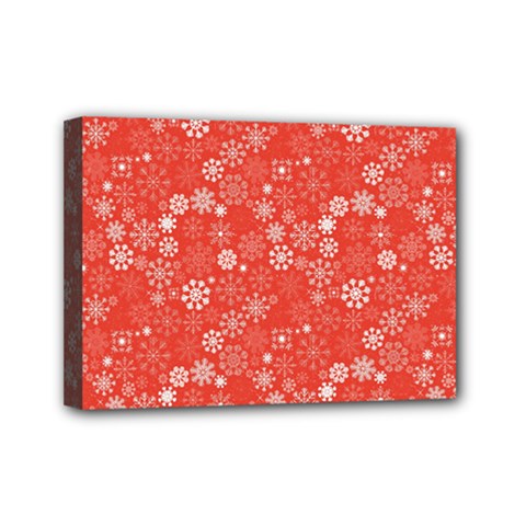 Christmas Snowflakes Mini Canvas 7  X 5  (stretched) by ExtraAwesomeSauce