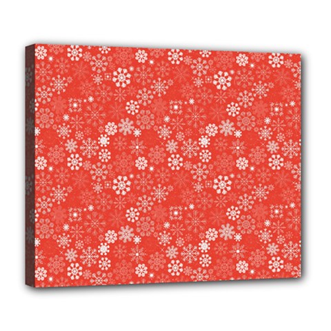 Christmas Snowflakes Deluxe Canvas 24  X 20  (stretched) by ExtraAwesomeSauce