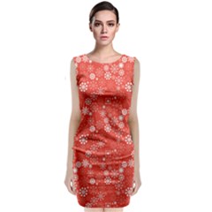 Christmas Snowflakes Sleeveless Velvet Midi Dress by ExtraAwesomeSauce