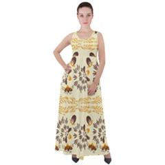 Decorative Flowers Empire Waist Velour Maxi Dress by Eskimos