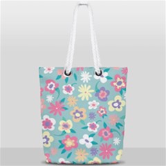 Floral Pattern Full Print Rope Handle Tote (small) by ExtraAwesomeSauce