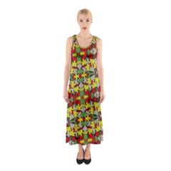 Leaves Pattern Sleeveless Maxi Dress by ExtraAwesomeSauce