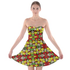 Leaves Pattern Strapless Bra Top Dress by ExtraAwesomeSauce