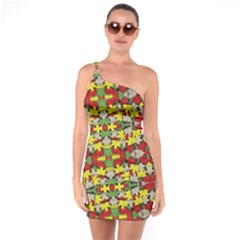 Leaves Pattern One Soulder Bodycon Dress by ExtraAwesomeSauce
