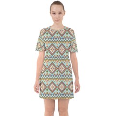 Native American Pattern Sixties Short Sleeve Mini Dress by ExtraAwesomeSauce