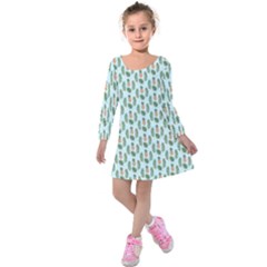 Summer Pattern Kids  Long Sleeve Velvet Dress by ExtraAwesomeSauce