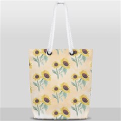 Sunflowers Pattern Full Print Rope Handle Tote (small) by ExtraAwesomeSauce