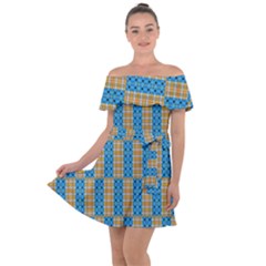 Tartan Pattern Off Shoulder Velour Dress by ExtraAwesomeSauce