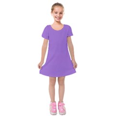 Amethyst Purple Short Sleeve Velvet Dress by FashionLane