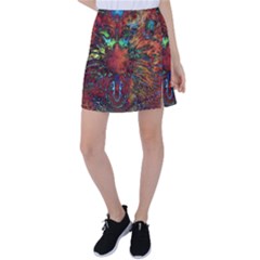 Boho Hippie Trippy Floral Pattern Tennis Skirt by CrypticFragmentsDesign